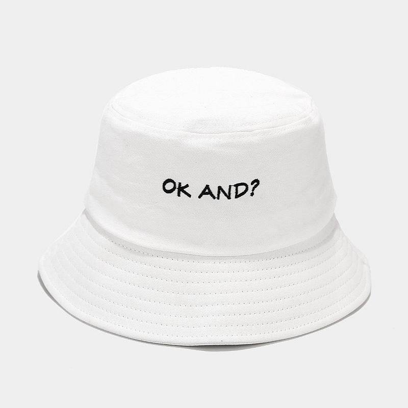 Macaron OK Embroidered Fisherman Hat - Unisex Cotton Wide Brim Style - Buy Center US