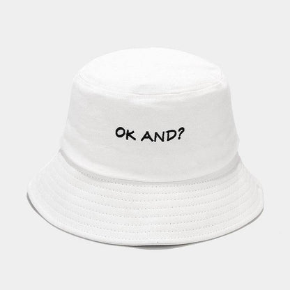 Macaron OK Embroidered Fisherman Hat - Unisex Cotton Wide Brim Style - Buy Center US