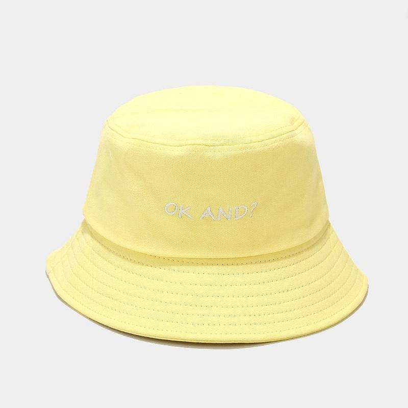 Macaron OK Embroidered Fisherman Hat - Unisex Cotton Wide Brim Style - Buy Center US