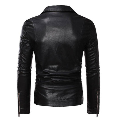 Buycenter Plus Size Motorcycle Leather Jacket - Stylish Cowhide Coat - Buy Center US