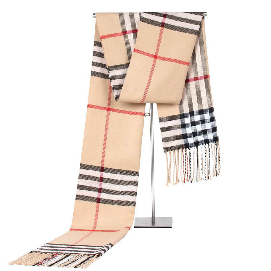 Buycenter Casual Plaid Scarf for Elderly Couples - Warm Imitation Cashmere - Buy Center US