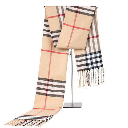 Buycenter Casual Plaid Scarf for Elderly Couples - Warm Imitation Cashmere - Buy Center US