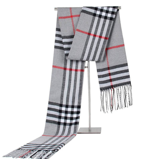 Buycenter Casual Plaid Scarf for Elderly Couples - Warm Imitation Cashmere - Buy Center US