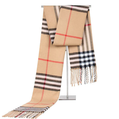 Buycenter Casual Plaid Scarf for Elderly Couples - Warm Imitation Cashmere - Buy Center US