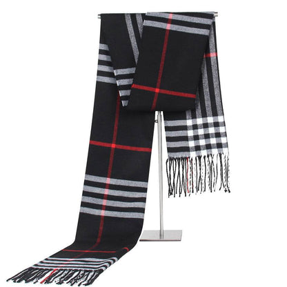 Buycenter Casual Plaid Scarf for Elderly Couples - Warm Imitation Cashmere - Buy Center US