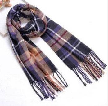 Buycenter Men's Wool Scarf - Thin Plaid Neck Scarf for All Seasons - Buy Center US