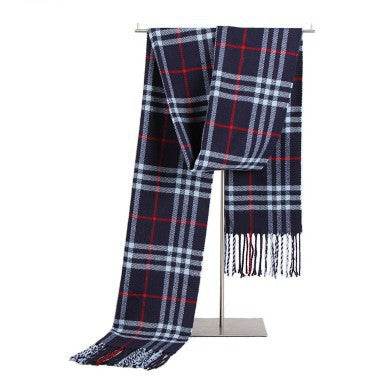 Buycenter Men's Wool Scarf - Thin Plaid Neck Scarf for All Seasons - Buy Center US