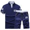 Buycenter Men's Short-Sleeved V-Neck T-Shirt and Shorts Casual Suit - Buy Center US