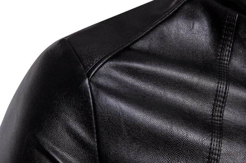 Buycenter Men's Stand-Up Collar Motorcycle Leather Jacket - Urban Style - Buy Center US