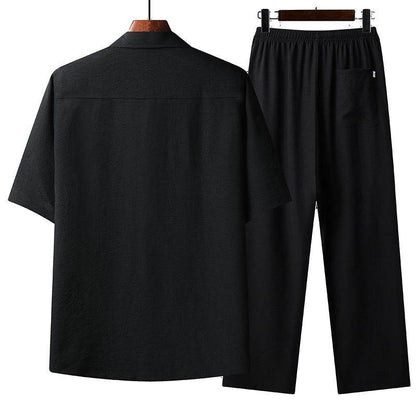 Buycenter Summer Ice Cotton Short-Sleeved Shirt Set - Comfortable & Stylish - Buy Center US