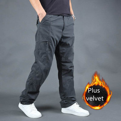 Buycenter Men's Multi-Pocket Overalls - Comfortable Loose Fit Work Pants - Buy Center US