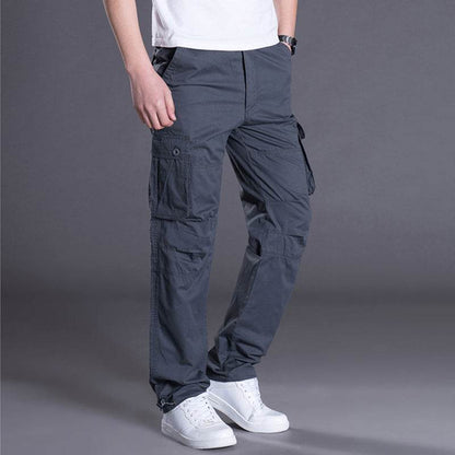 Buycenter Men's Multi-Pocket Overalls - Comfortable Loose Fit Work Pants - Buy Center US