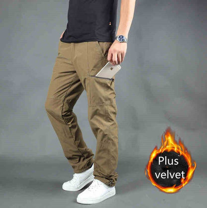 Buycenter Men's Multi-Pocket Overalls - Comfortable Loose Fit Work Pants - Buy Center US