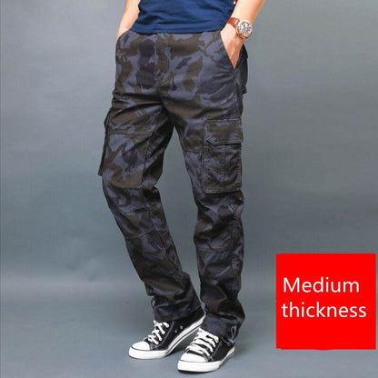 Buycenter Men's Multi-Pocket Overalls - Comfortable Loose Fit Work Pants - Buy Center US