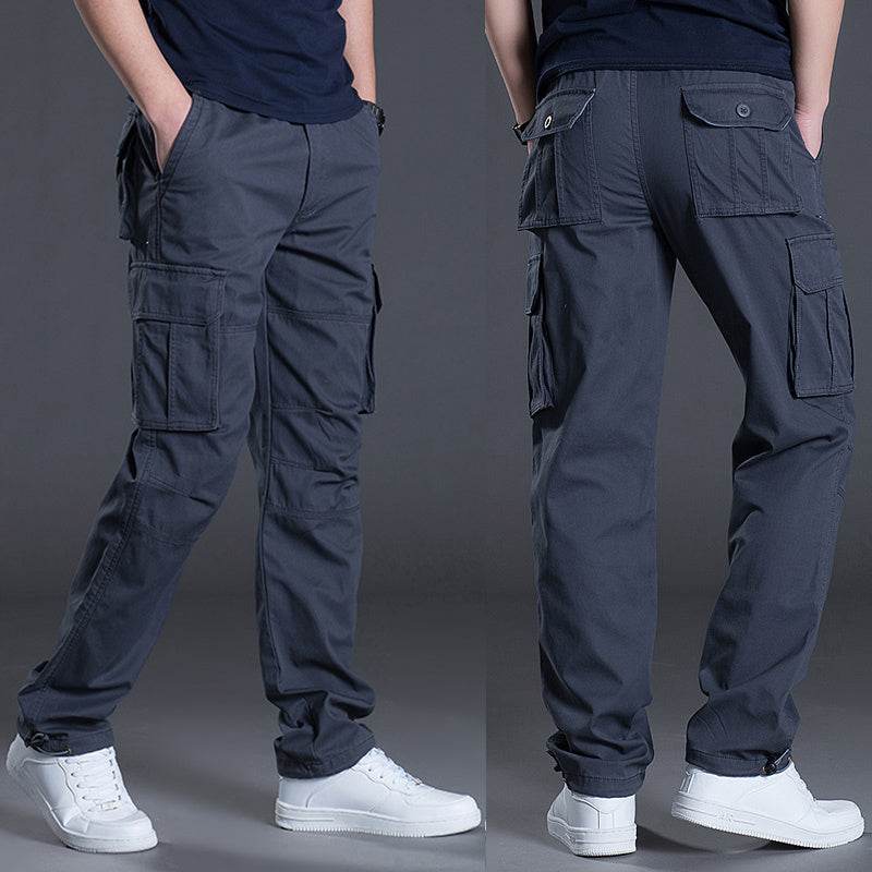 Buycenter Men's Multi-Pocket Overalls - Comfortable Loose Fit Work Pants - Buy Center US