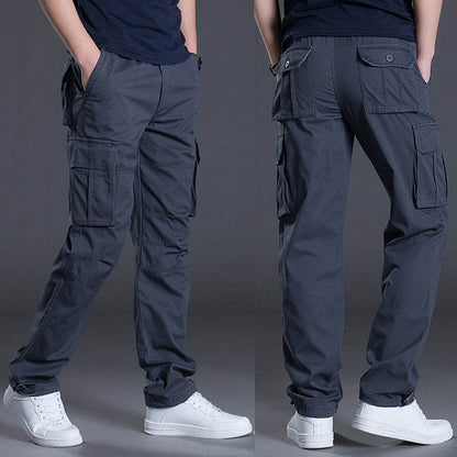 Buycenter Men's Multi-Pocket Overalls - Comfortable Loose Fit Work Pants - Buy Center US