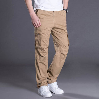 Buycenter Men's Multi-Pocket Overalls - Comfortable Loose Fit Work Pants - Buy Center US