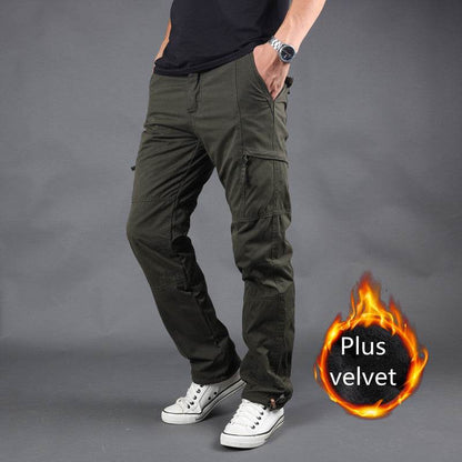 Buycenter Men's Multi-Pocket Overalls - Comfortable Loose Fit Work Pants - Buy Center US