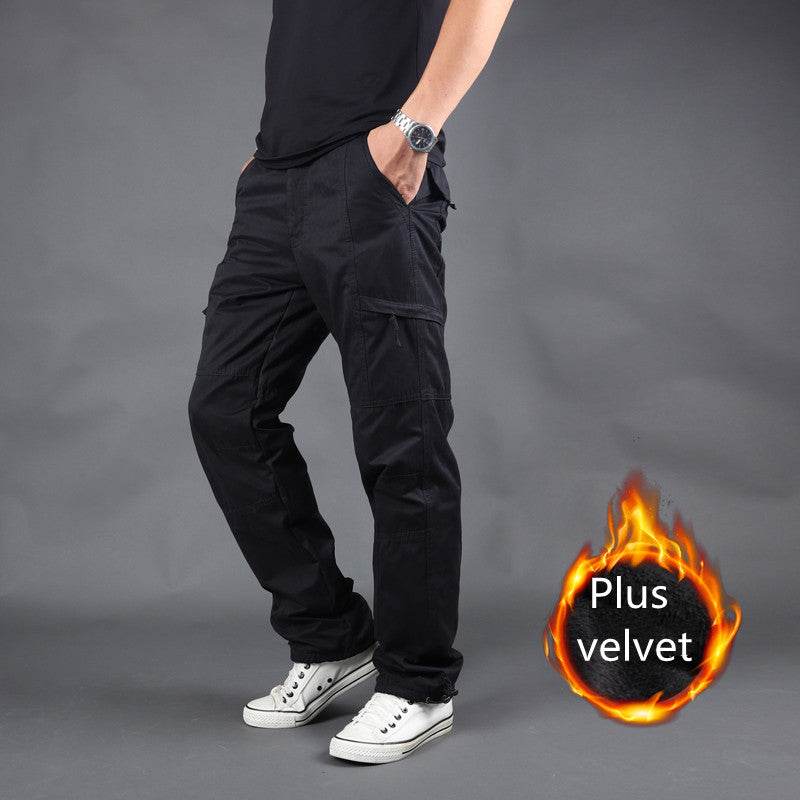 Buycenter Men's Multi-Pocket Overalls - Comfortable Loose Fit Work Pants - Buy Center US