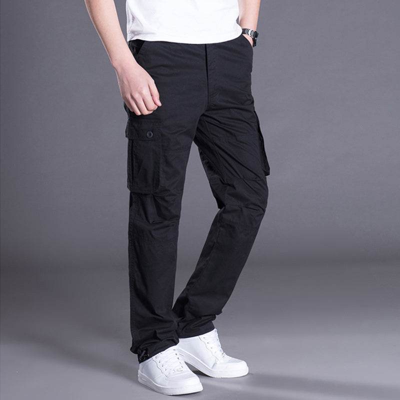 Buycenter Men's Multi-Pocket Overalls - Comfortable Loose Fit Work Pants - Buy Center US