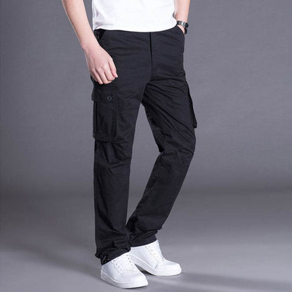 Buycenter Men's Multi-Pocket Overalls - Comfortable Loose Fit Work Pants - Buy Center US