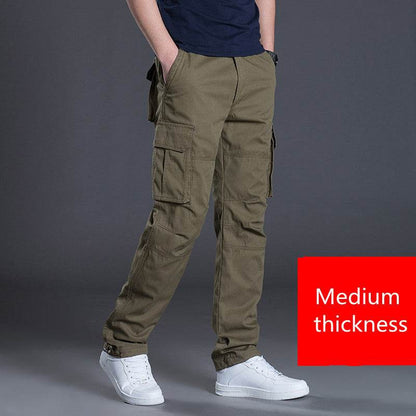 Buycenter Men's Multi-Pocket Overalls - Comfortable Loose Fit Work Pants - Buy Center US