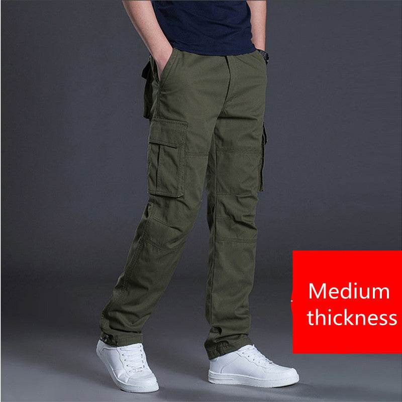 Buycenter Men's Multi-Pocket Overalls - Comfortable Loose Fit Work Pants - Buy Center US
