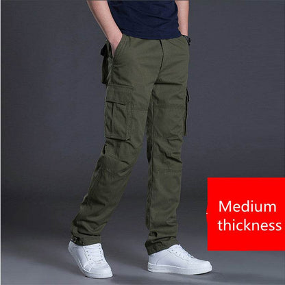 Buycenter Men's Multi-Pocket Overalls - Comfortable Loose Fit Work Pants - Buy Center US