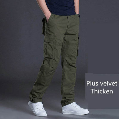 Buycenter Men's Multi-Pocket Overalls - Comfortable Loose Fit Work Pants - Buy Center US