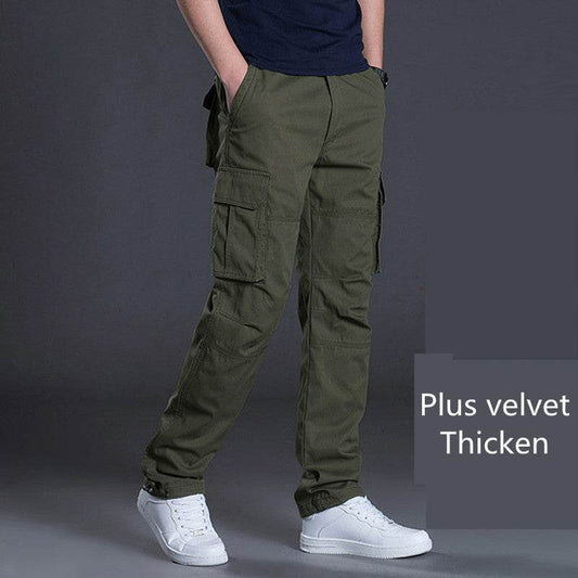 Buycenter Men's Multi-Pocket Overalls - Comfortable Loose Fit Work Pants - Buy Center US