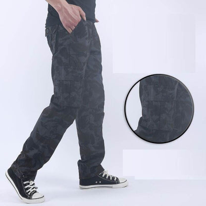 Buycenter Men's Multi-Pocket Overalls - Comfortable Loose Fit Work Pants - Buy Center US