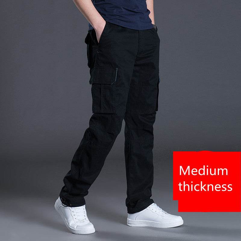 Buycenter Men's Multi-Pocket Overalls - Comfortable Loose Fit Work Pants - Buy Center US
