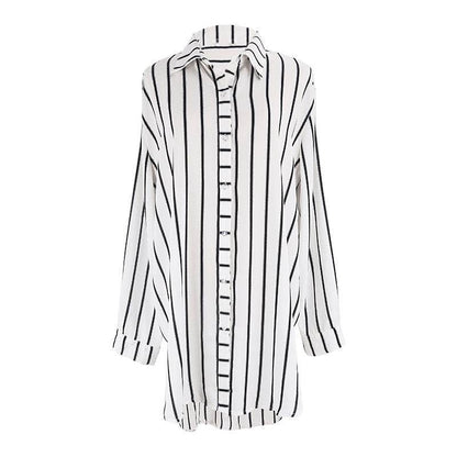 Black and White Striped Blouse – Perfect for Seaside Vacations - Buy Center US