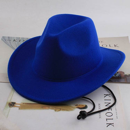 Woolen Cowboy Hat for Men & Women - Adjustable Ethnic Style Summer Accessory - Buy Center US