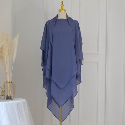 Pure Colored Two-Layer Headscarf - Versatile Long Design in Various Colors - Buy Center US