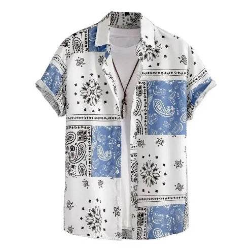 Casual Creative Hawaiian Shirt for Men - Striped, Short Sleeve Fashion - Buy Center US