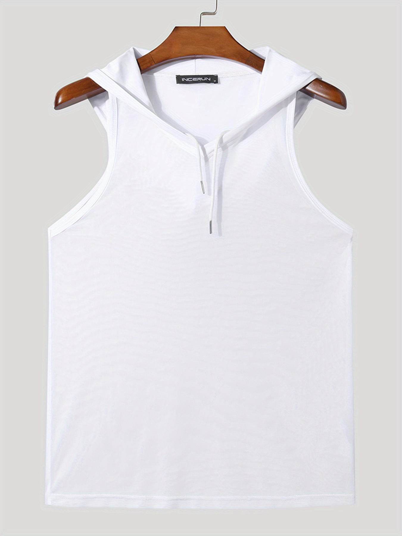 INCERUN Men's Hooded Tank Top - Quick Dry Moisture-Wicking Sleeveless Shirt - Buy Center US
