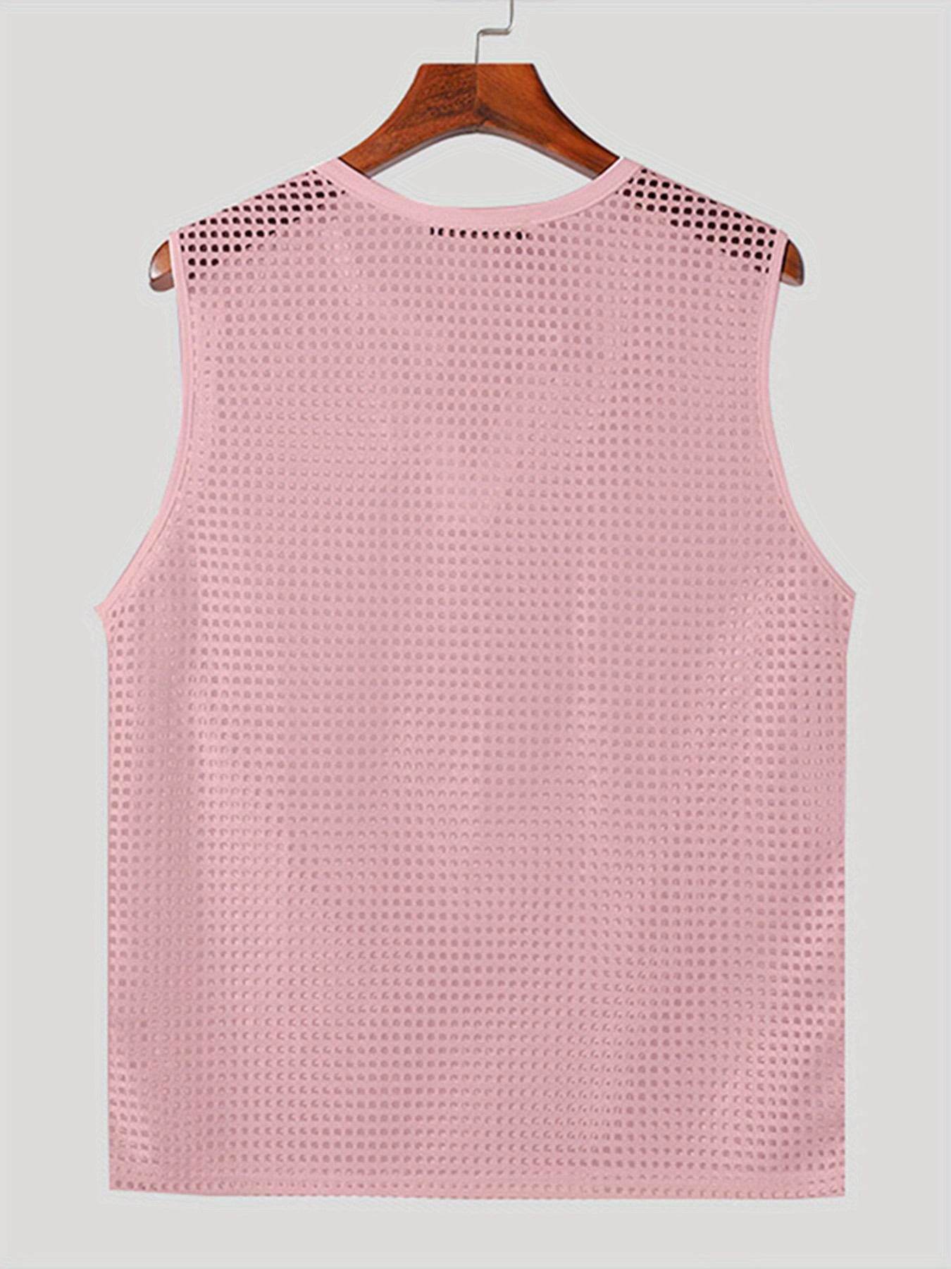 INCERUN Men’s Sexy Fishnet Vest - Hollow Notched Slim Beach/Club Wear - Buy Center US