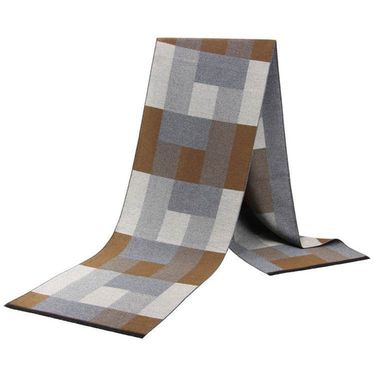 Buycenter Men's Wool-like Plaid Scarf - Stylish & Warm, Mid-Length - Buy Center US