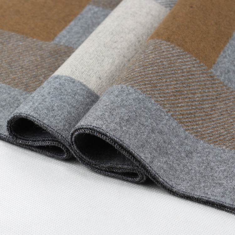 Buycenter Men's Wool-like Plaid Scarf - Stylish & Warm, Mid-Length - Buy Center US
