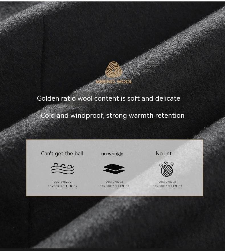 Buycenter Men's Slim Casual Trench Coat - Thick Woolen Jacket for Winter - Buy Center US