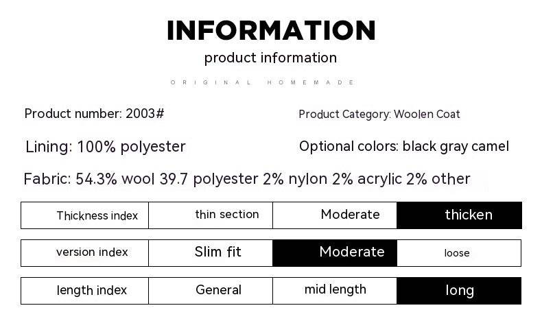 Buycenter Men's Slim Casual Trench Coat - Thick Woolen Jacket for Winter - Buy Center US