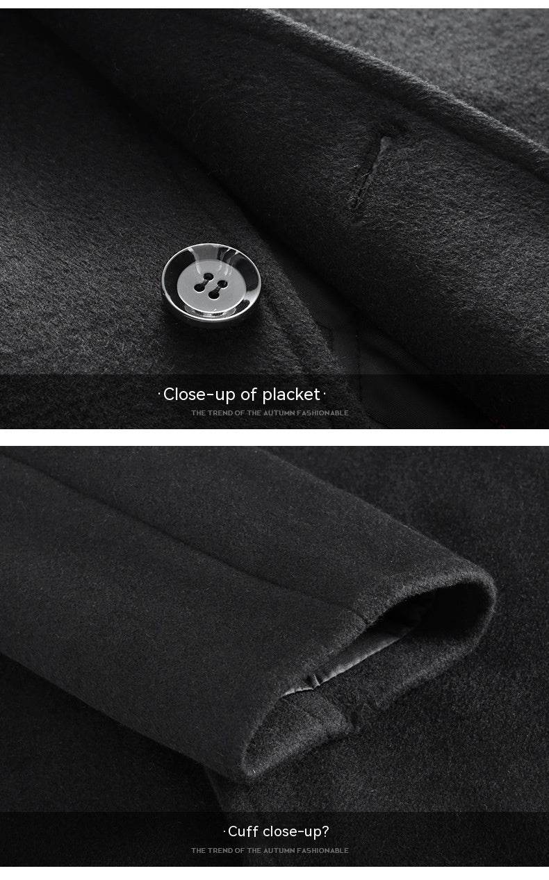 Buycenter Men's Slim Casual Trench Coat - Thick Woolen Jacket for Winter - Buy Center US