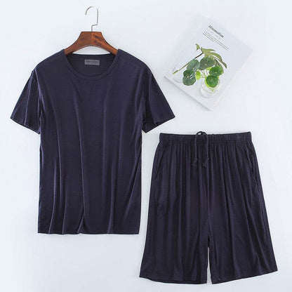 Buycenter Men's Modal T-shirt Set - Comfortable Short Sleeve Home Suit - Buy Center US