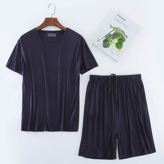 Buycenter Men's Modal T-shirt Set - Comfortable Short Sleeve Home Suit - Buy Center US