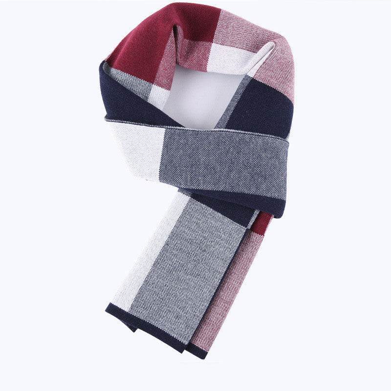 Buycenter Men's Warm Wool Plaid Scarf - Casual Fashion Accessory - Buy Center US