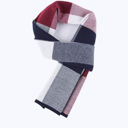 Buycenter Men's Warm Wool Plaid Scarf - Casual Fashion Accessory - Buy Center US