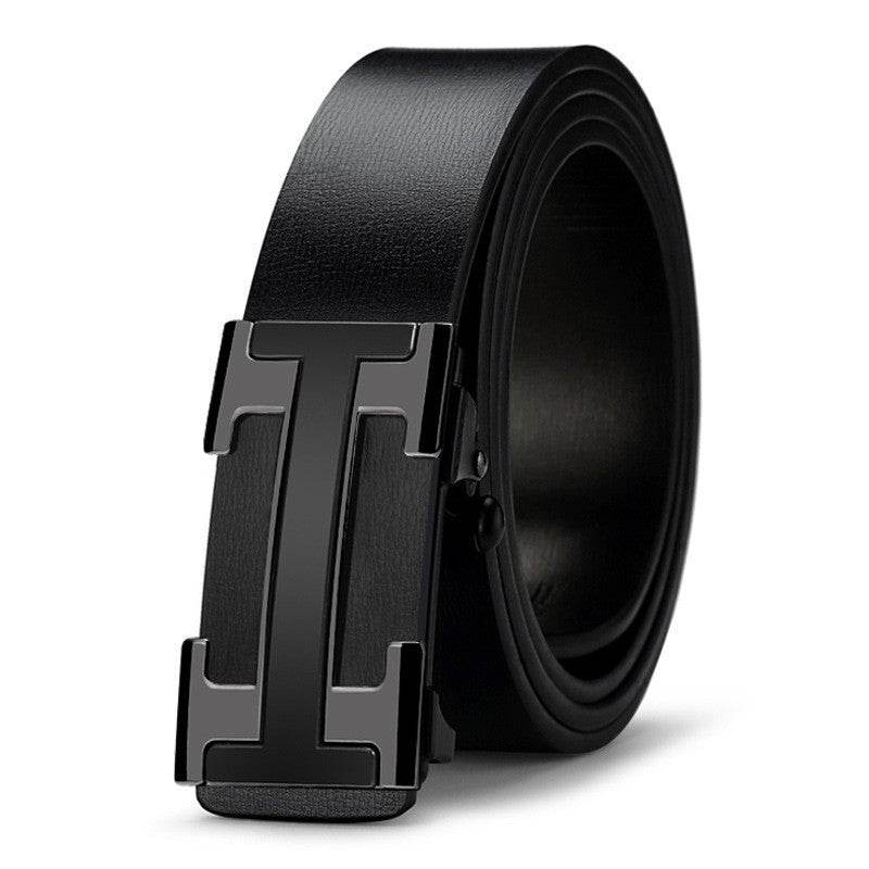 Buycenter Men's Automatic Buckle Belt - Two-layer Cowhide, Business Casual - Buy Center US