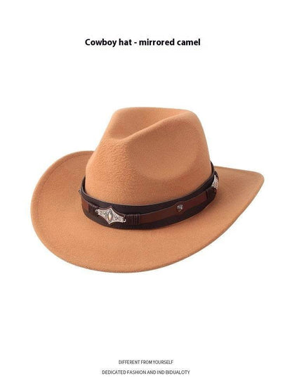 Woolen Cowboy Hat for Men & Women - Adjustable Ethnic Style Summer Accessory - Buy Center US
