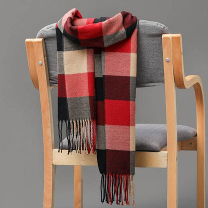 Buycenter British Plaid Cashmere Tassel Scarf for Couples & Kids - Buy Center US